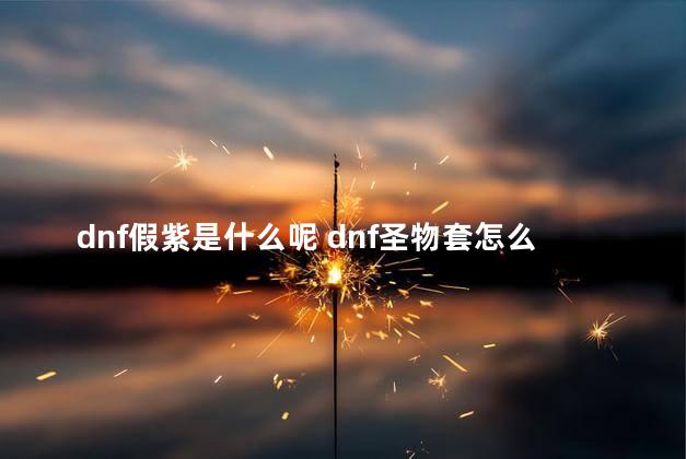 dnf假紫是什么呢 dnf圣物套怎么做